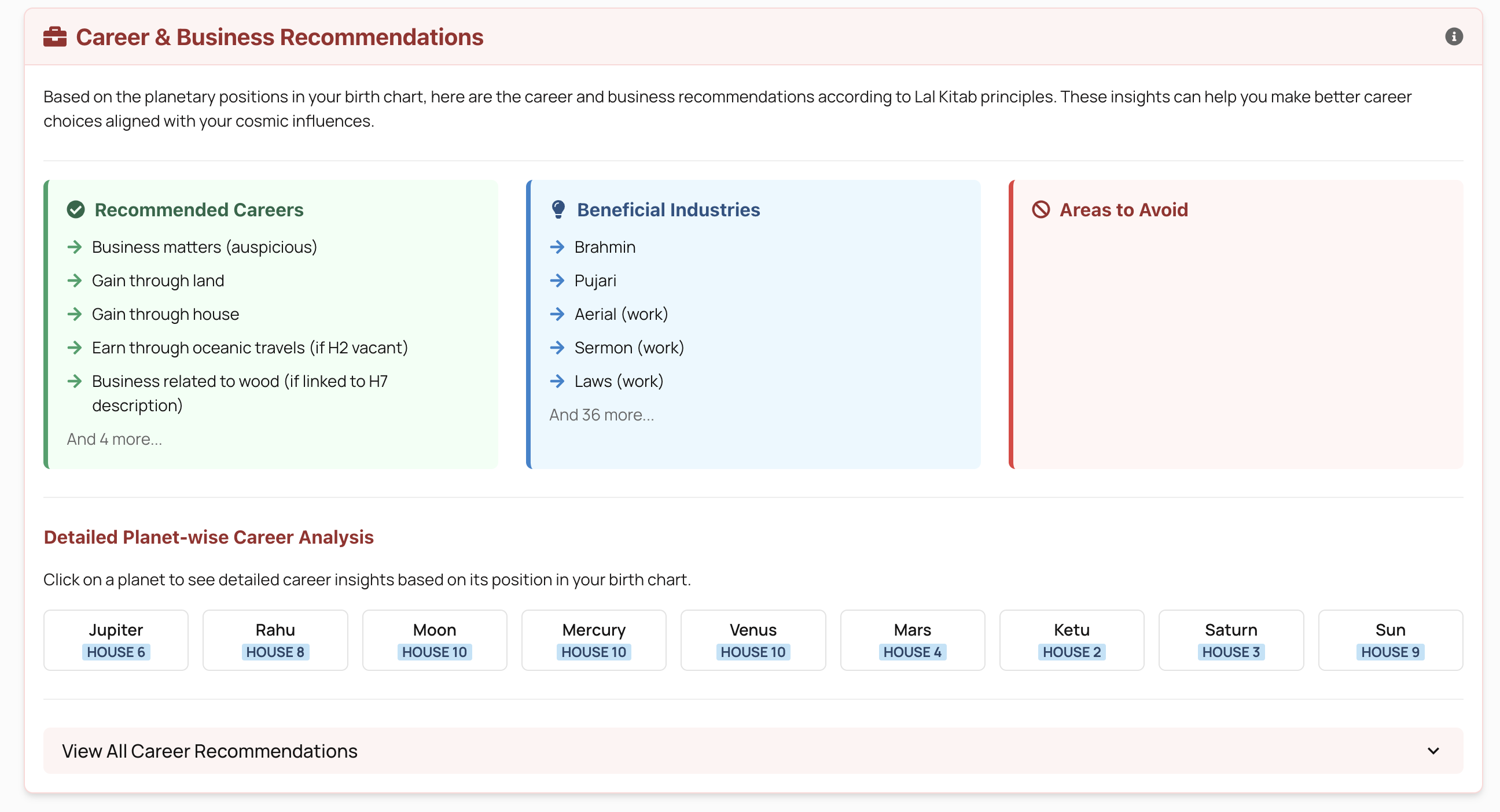Career & Business Recommendations